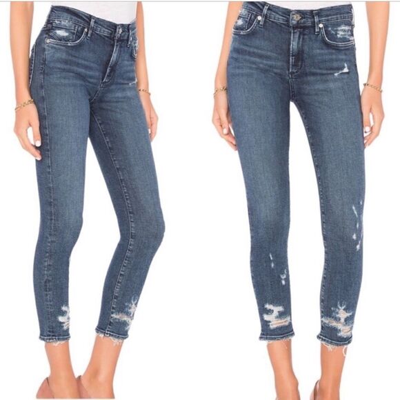 Agolde Sophie High Rise Skinny Distress Crop Jean - Picture 1 of 16